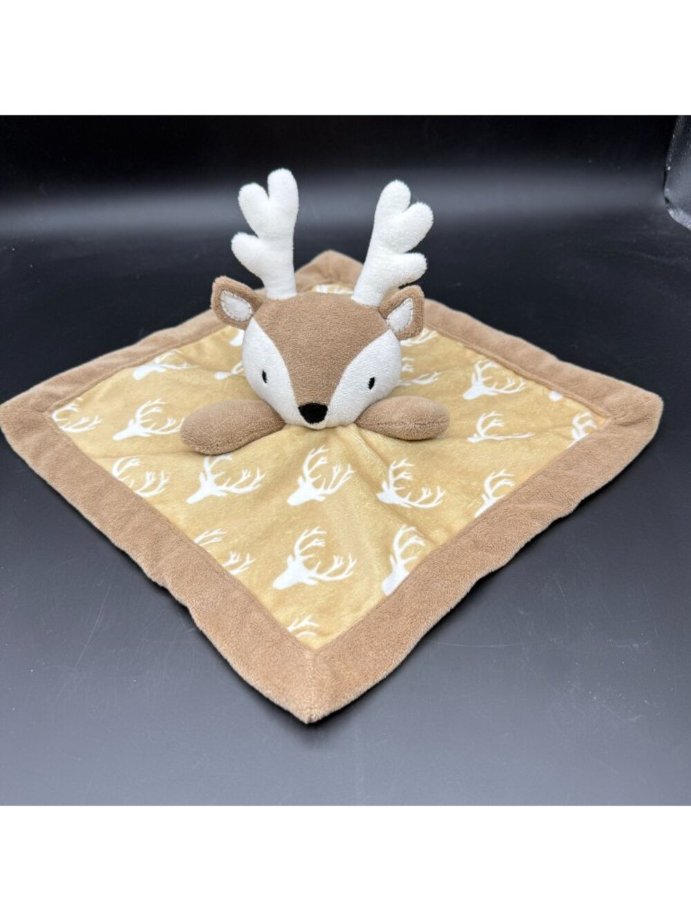 Levtex Baby Deer Lovey Plush Security Blanket Woodland Nursery Buck Antler Brown